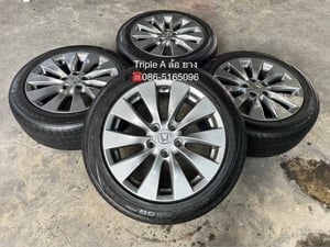 ล้อแม็ก Honda Accord G9 ขอบ 17 สีเทา พร้อมยาง 215-55-17 Arisun ปี 25