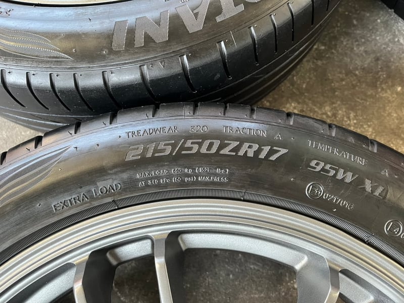 ล้อแม็กแต่ง 5รู114 RE30(งาน LENSO) ขอบ 17 สีเทากัล พร้อมยาง 215-50-17 OTANI ปี 24