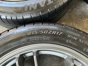 ล้อแม็กแต่ง 5รู114 RE30(งาน LENSO) ขอบ 17 สีเทากัล พร้อมยาง 215-50-17 OTANI ปี 24