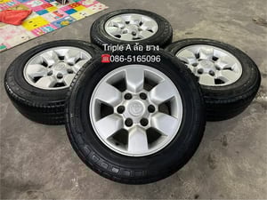 ล้อแม็ก 6รู139 Toyota ขอบ 15 พร้อมยาง 205-70-15 Michelin ปี 22 ใส่กับ รถตู้ Commuter 6รู139 ได้เลย