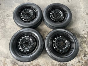 ล้อกระทะพร้อมยาง 4รู100 Mitsu ขอบ 14 สภาพดี