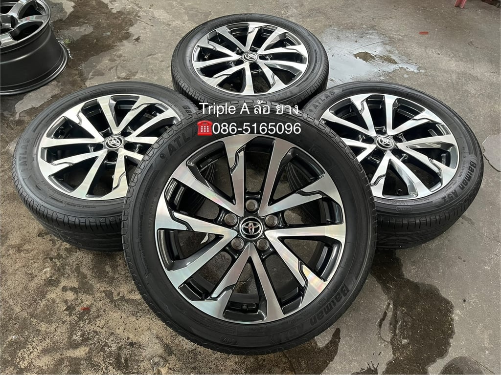 ล้อแม็ก 5รู114 Toyota Corolla Cross ขอบ 18 พร้อมยาง 215-55-18 ATLAS ปลายปี 22