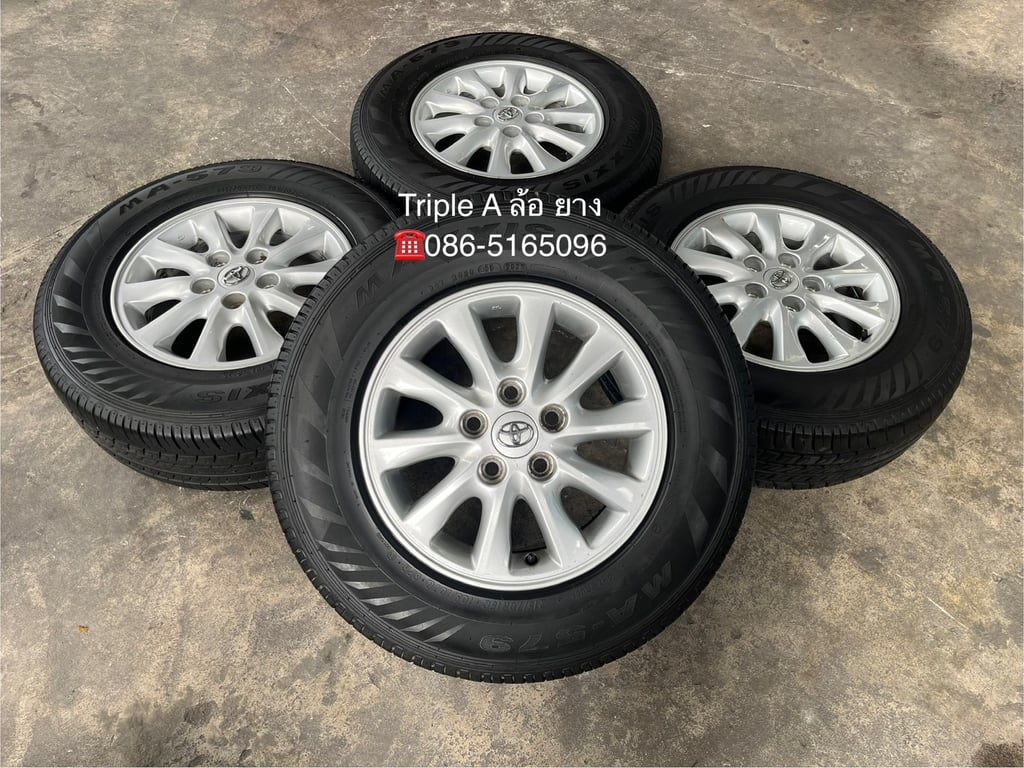 ล้อแม็ก 5รู114 Toyota ขอบ 15 พร้อมยาง 215-70-15 Maxxis ปี 23 ล้อแม็ก 5รู114 Toyota ขอบ 15 พร้อมยาง 215-70-15 Maxxis ปี 23