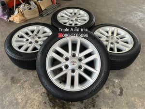 ล้อแม็ก 6รู139 Toyota ขอบ 17 พร้อมยาง 215-55-17 Bridgestone ปลายปี 22