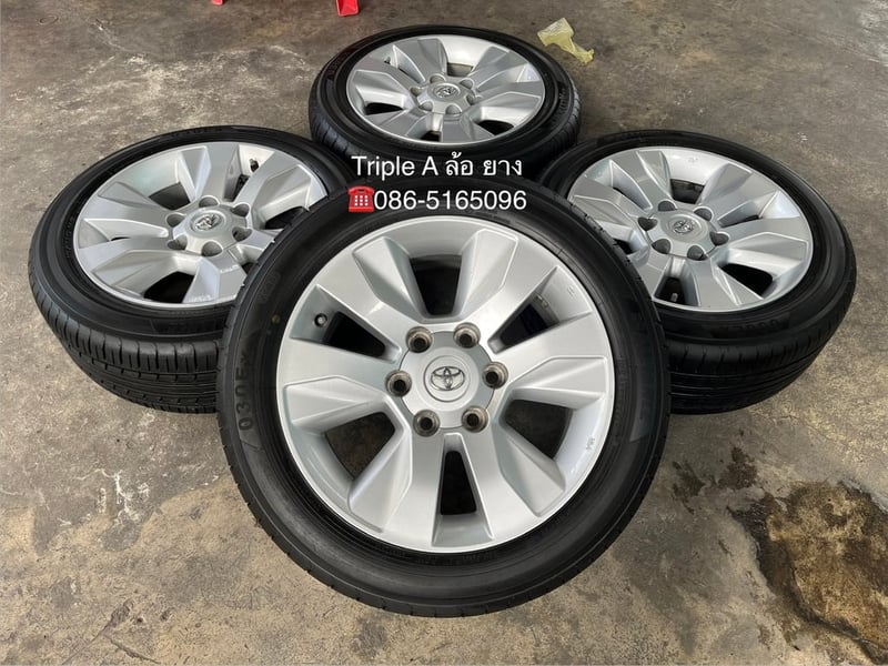 ล้อแม็ก 6รู139 Toyota ขอบ 17 พร้อมยาง 215-55-17 Alliance(Made in JAPAN) ปลายปี 23