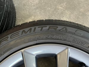 ล้อแม็ก 5รู114 Honda Civic FC ขอบ 16 สีเทากัน พร้อมยาง 205-55-16 Maxxis ปี 22