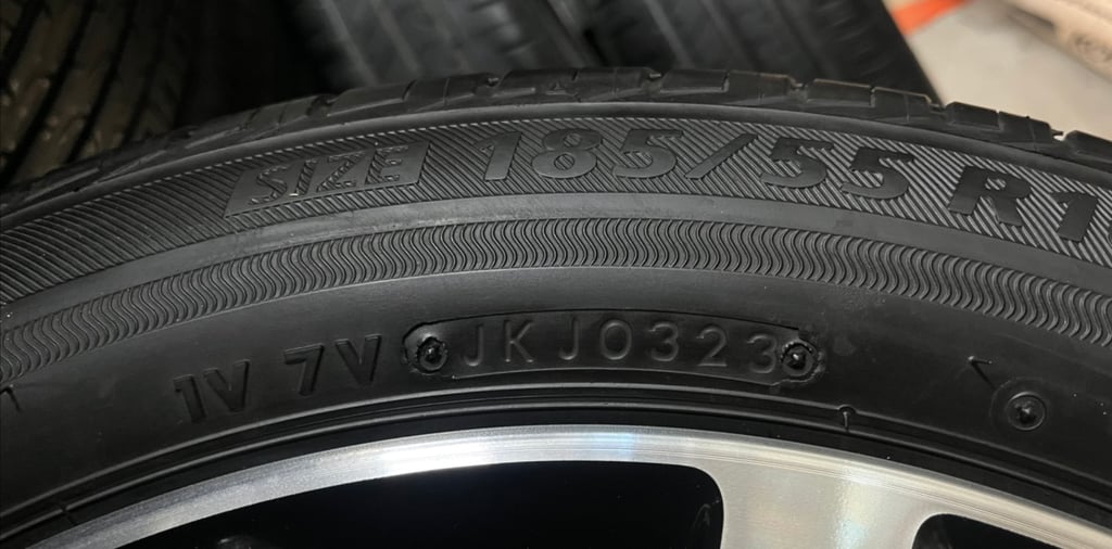ล้อแม็ก Honda Jazz GK ตัวท็อป ขอบ 16 ดำหน้าเงา พร้อมยาง 185-55-16 Bridgestone ปี 23