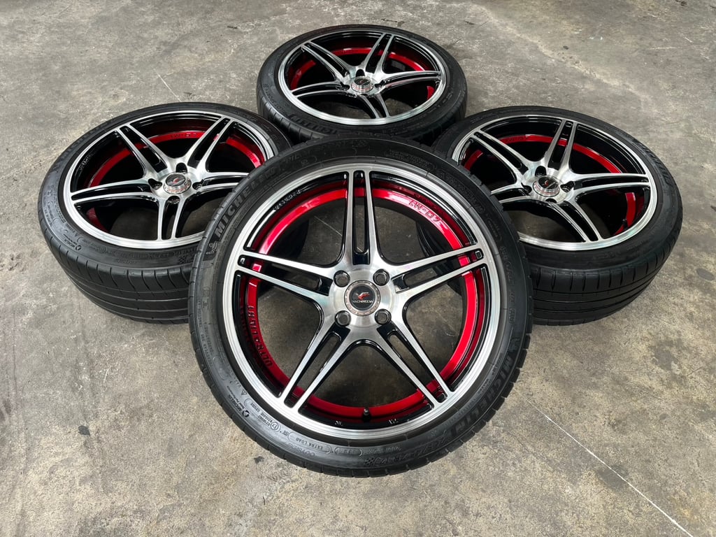 ล้อแม็กแต่ง 4รู100 Yachiyoda ขอบ 17 แถมยาง 205-45-17 Michelin ปี 21
