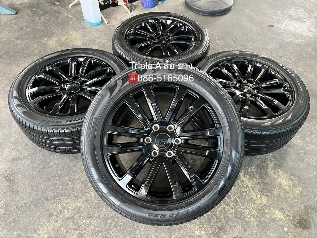 ล้อแม็ก Ford Everest Sport ขอบ 20 สีดำแท้ พร้อมยาง 265-50-20 PIRELLI ปี 23 ล้อแม็ก Ford Everest Sport ขอบ 20 สีดำแท้ พร้อมยาง 265-50-20 PIRELLI ปี 23