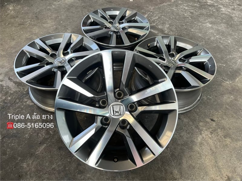 ล้อแม็ก 5รู114 Honda Civic FE ขอบ 16 เทาหน้าเงา สภาพสวย