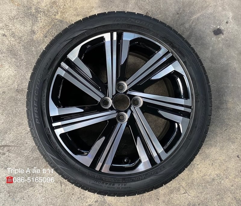 ล้ออะไหล่ 4รู100 Toyota Yaris Ativ ขอบ 16 ดำหน้าเงา พร้อมยาง 195-50-16 FORTUNE ปี 22