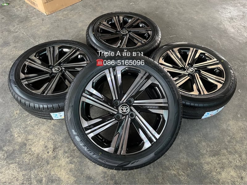 ล้อแม็กพร้อมยางใหม่ Toyota Yaris Ative Nightshade ขอบ 16 ดำหน้าชา