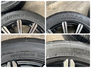 ล้อแม็กแต่ง 4รู100 Valenza ขอบ 15 สีดำหน้าเงา พร้อมยาง 195-55-15 ปี 22