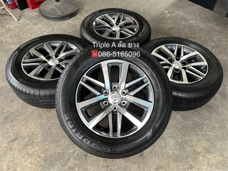 ล้อแม็ก Toyota Fortuner ตัวท็อป ขอบ 18 เทาหน้าเงา พร้อมยาง 265-60-18 GOODRIDE ปี 25