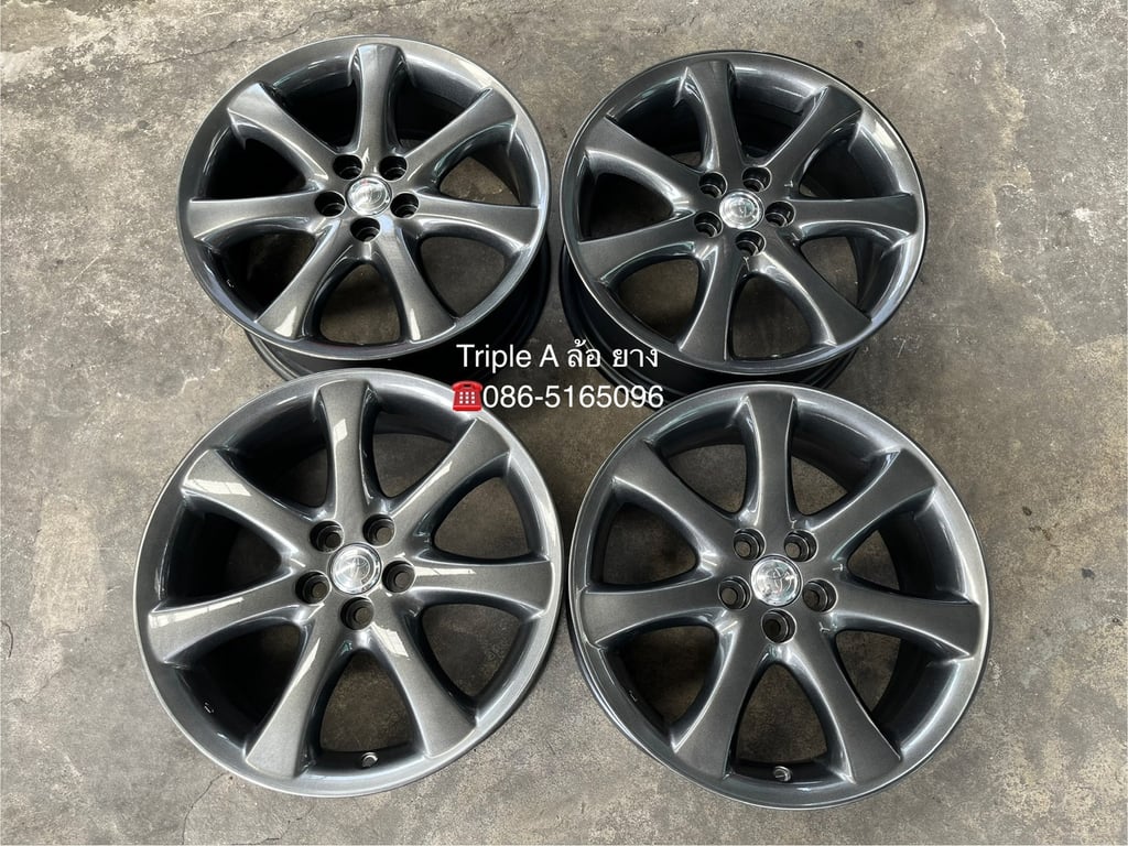 ล้อแม็ก 5รู100 Toyota Wish ขอบ 17 สีเทากัน สวยกริ๊บ