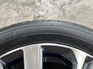 ล้อแม็ก Honda City ตัวท็อป ขอบ 15 เทาหน้าเงา พร้อมยางใหม่ป้ายแดง 185-60-15 Maxxis ปี 25