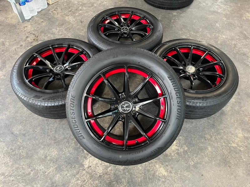 ล้อแม็ก 5รู114 Yachiyoda ขอบ 17 พร้อมยาง 215-55-17 Bridgestone ปี 23