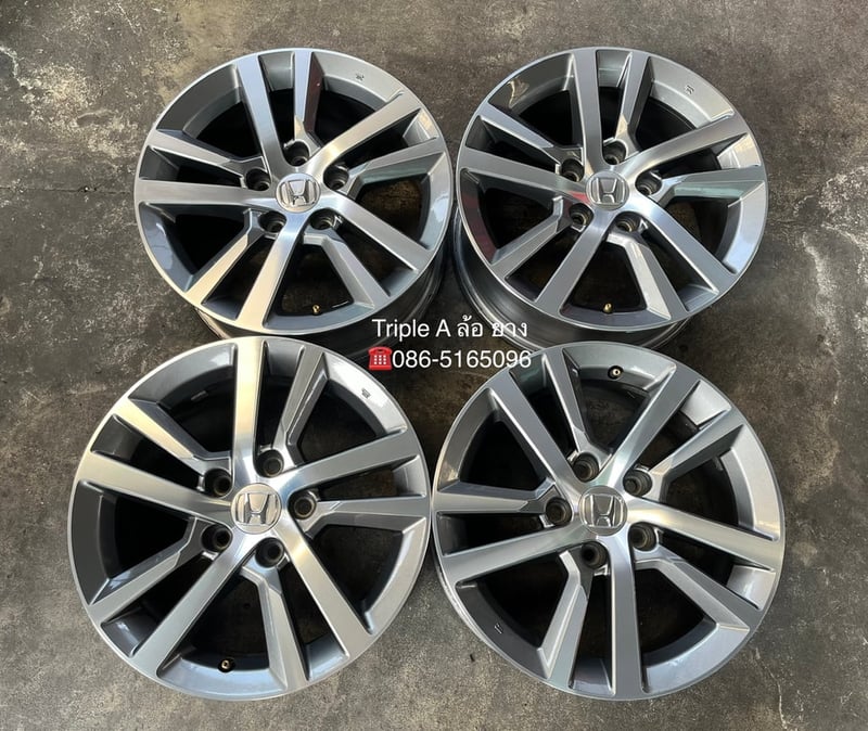 ล้อแม็ก 5รู114 Honda Civic FE ขอบ 16 เทาหน้าเงา สภาพสวย
