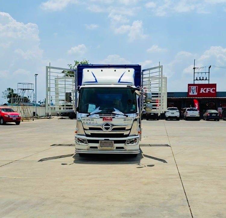 HinoFC9J 175แรง ปี66 กระบะเหล็ก คอกเปิดได้รอบ ยาวใน 6.55เมตร