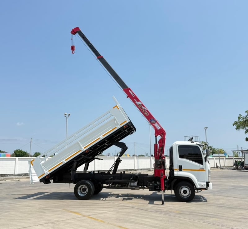 ISUZU FRR210 ปี66 ดั้มพ์ ติดเครน 3ตัน 3ปลอก