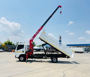 ISUZU FRR210 ปี66 ดั้มพ์ ติดเครน 3ตัน 3ปลอก