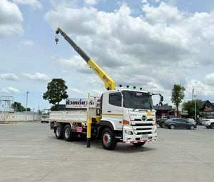 Hino FM344 ปี65 เครน5ตัน5ปลอก กระบะยาว5.1เมตร