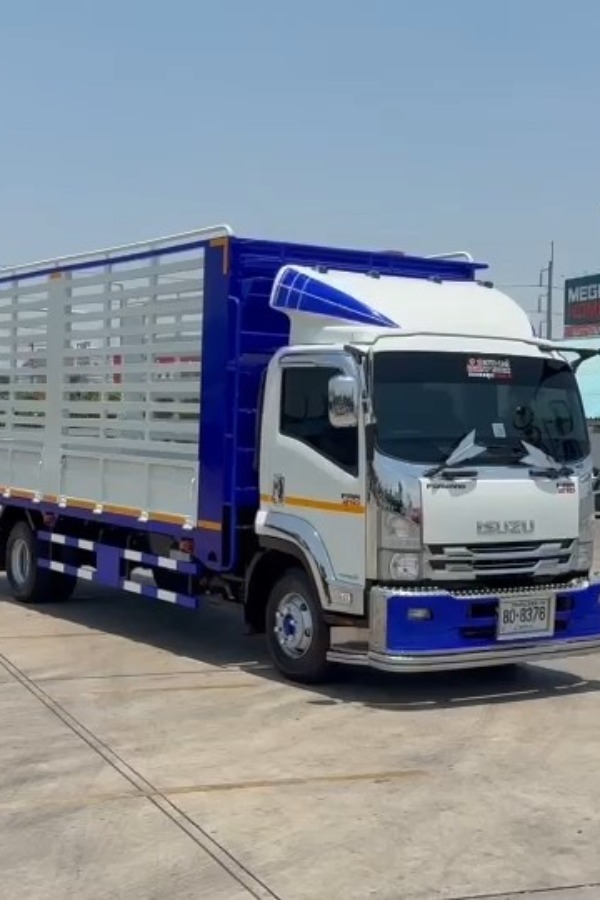 ISUZU FRR210 ปี64 กระบะคอก ยาวใน 6.45เมตร ยางใหม่6เส้น