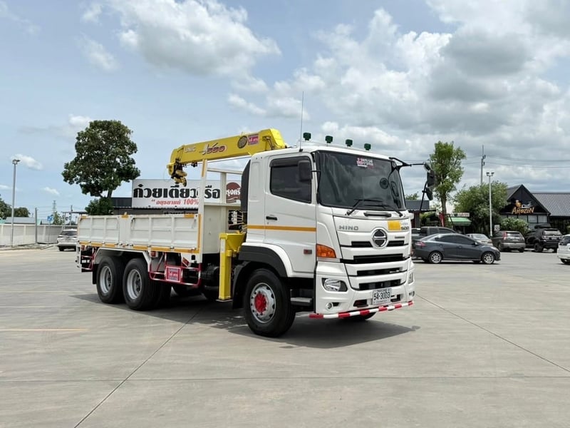 Hino FM344 ปี65 เครน5ตัน5ปลอก กระบะยาว5.1เมตร