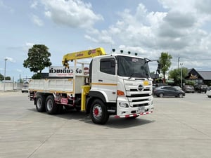 Hino FM344 ปี65 เครน5ตัน5ปลอก กระบะยาว5.1เมตร