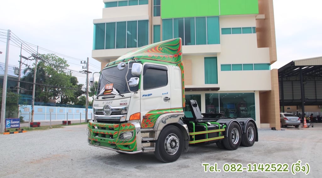 🚚💨 สิบล้อหัวลากสีเขียว HINO FM2P 380 แรง ปี 2562 (7351)