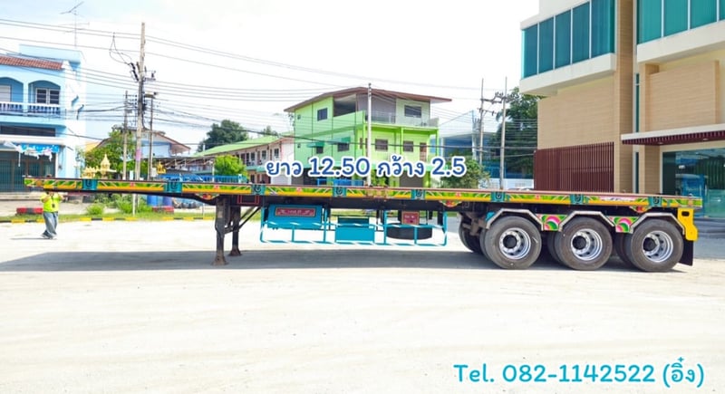 🚚💨 หางพื้นเรียบ สามเพลา อู่ เอส.ที ปี 2561 (9740)