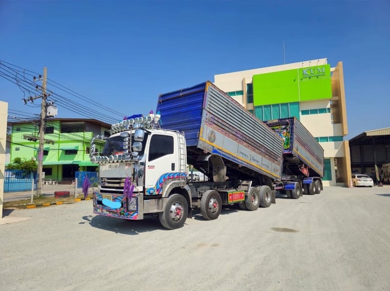 ISUZU FYH 360แรงม้า รถบรรทุก 12ล้อ พ่วงแม่ลูก ปี2013
