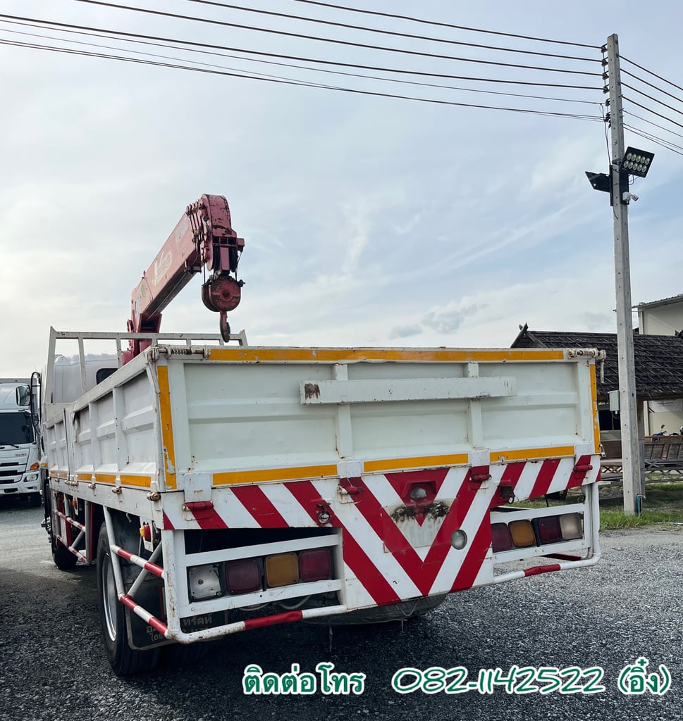 🚚 ISUZU FTR 240แรงม้า รถบรรทุก 6ล้อ กระบะเหล็กติดเครน ปี2014 (0947)