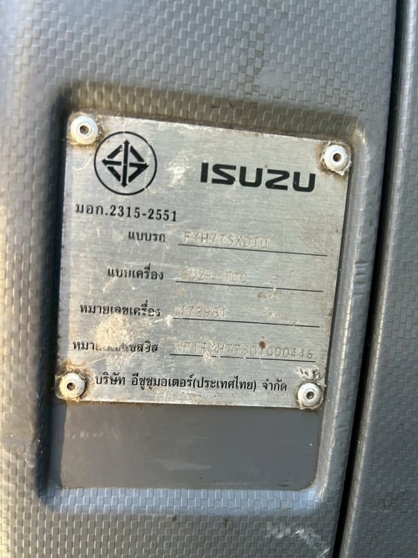 ISUZU FYH 360แรงม้า รถบรรทุก 10ล้อ ดั้มพ์ ปี2019 เลขไมล์น้อยกว่า 800,000 กม.