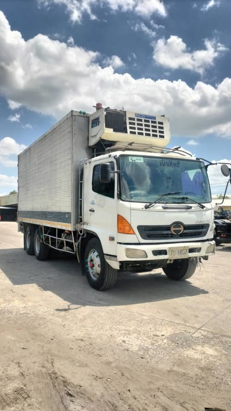 HINO สิบล้อ ตู้ห้องเย็น ฮีโน่เมก้า 260แรง เพลาเดียว รถบรรทุก 10ล้อ ตู้เย็น ปี2010