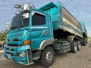 Hino 344 ปี 66 ดั้มกระบะมิเนียม ไมล์น้อย มือเดียวป้ายแดง 