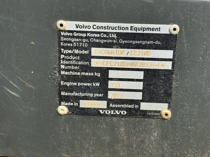 แม็คโคร Volvo EC210D ปี21 P.M.4273 ชม. แม็คโคร Volvo EC210D ปี21 P.M.4273 ชม.