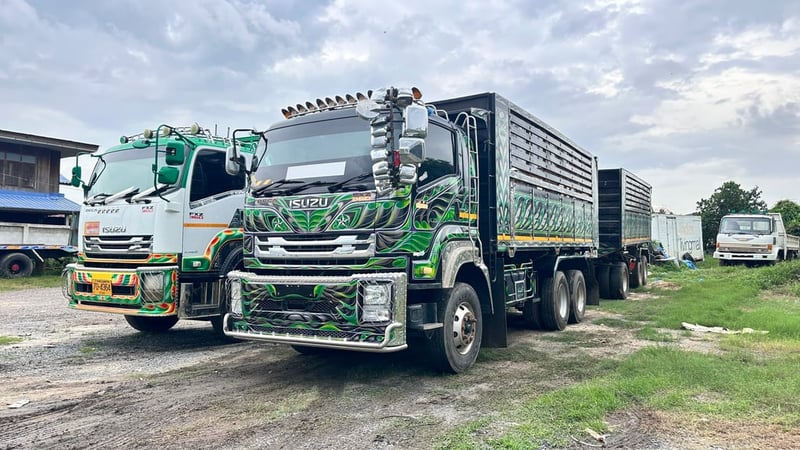 FXZ360 ดั้ม แม่+ลูก โทนดำเขียว ปี 55 อู่โชคชัย เนื้อๆ 28 ตัน 