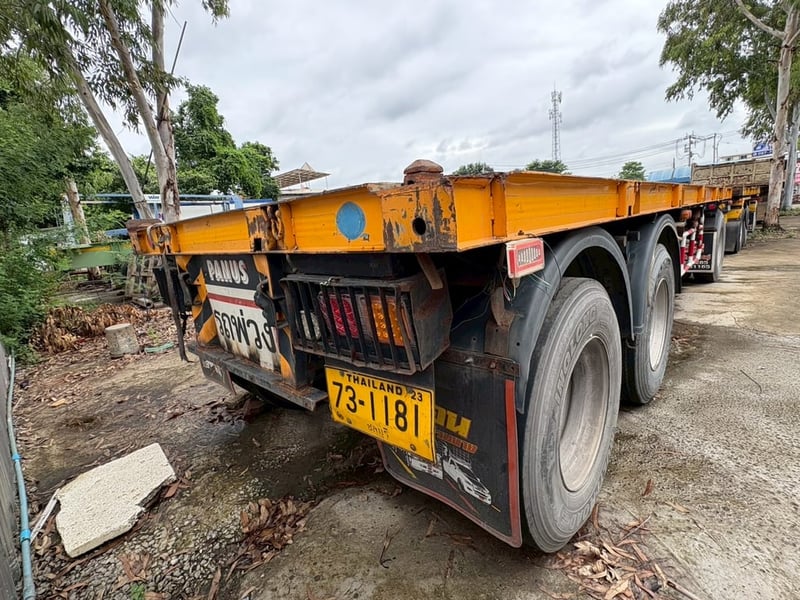 ลูกพ่วงพื้นเรียบ 3เพลาปี 57, 59 ยาว 7.45 ม. กว้าง 2.5 ม. 