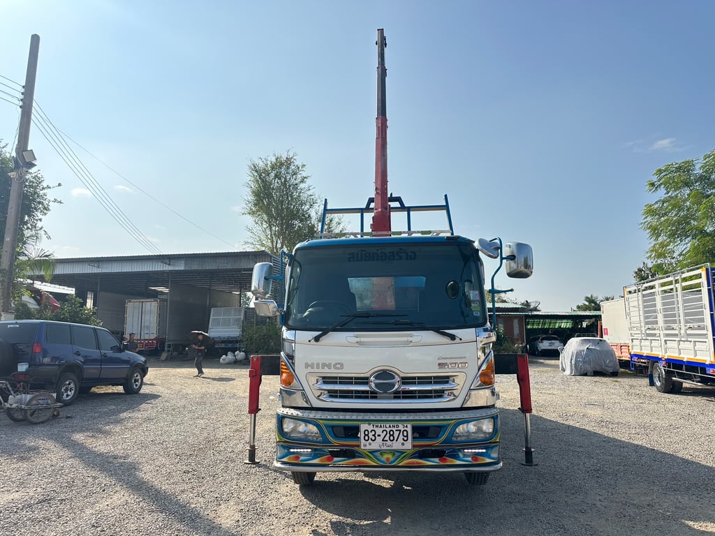 HINO MEGA175 ปี60 ดั้ม เครน ยูนิค 3.4ตัน 3ปอก กระบะดั้ม 5.20เมตร กว้าง 2.20เมตร 