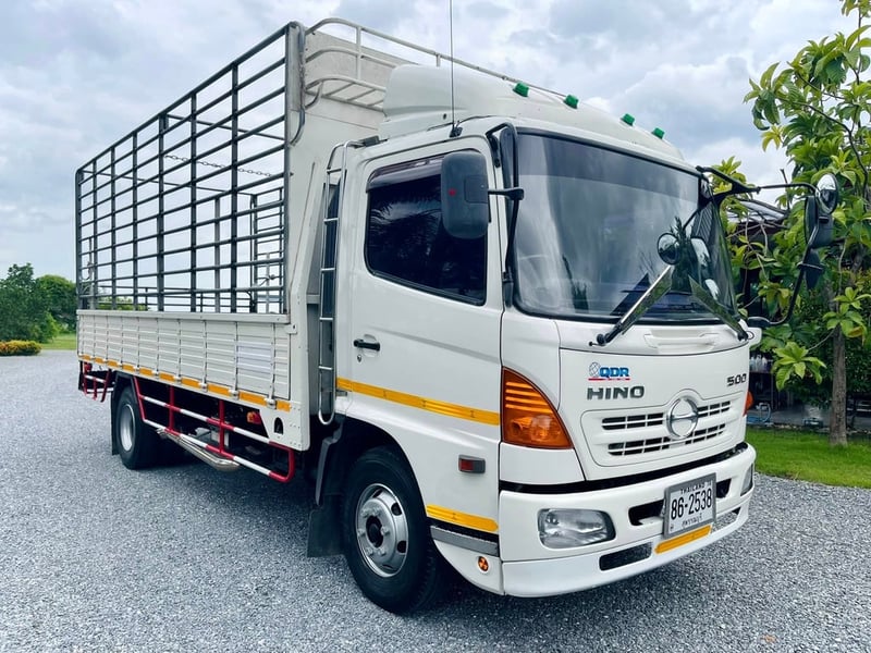 6 ล้อ HINO MEGA FC9J 175 แรงเทอร์โบ คอมมอนเรล ปี 2553 กระบะคอกเหล็กสูง 