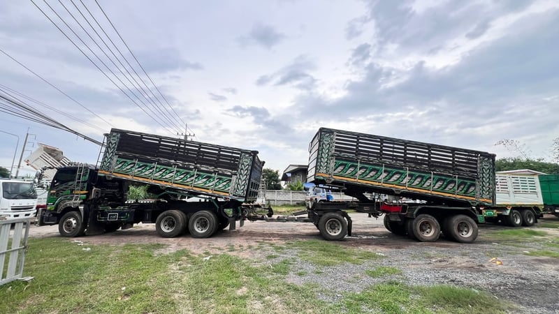 FXZ360 ดั้ม แม่+ลูก โทนดำเขียว ปี 55 อู่โชคชัย เนื้อๆ 28 ตัน 