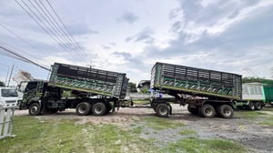 FXZ360 ดั้ม แม่+ลูก โทนดำเขียว ปี 55 อู่โชคชัย เนื้อๆ 28 ตัน 