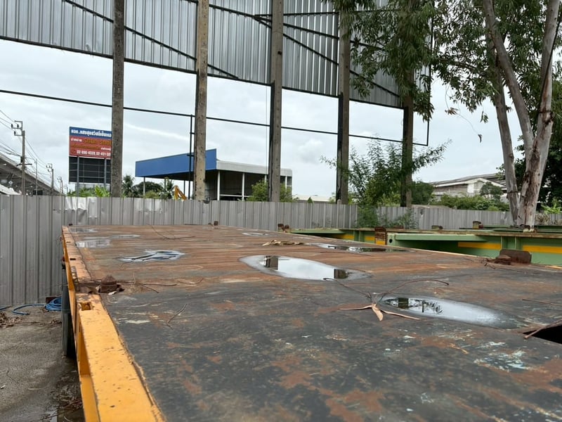 ลูกพ่วงพื้นเรียบ 3เพลาปี 57, 59 ยาว 7.45 ม. กว้าง 2.5 ม. 