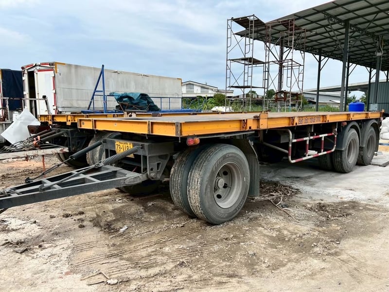 ลูกพ่วงพื้นเรียบ 3เพลาปี 57, 59 ยาว 7.45 ม. กว้าง 2.5 ม. 