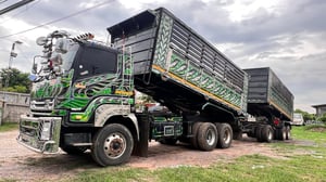 FXZ360 ดั้ม แม่+ลูก โทนดำเขียว ปี 55 อู่โชคชัย เนื้อๆ 28 ตัน 