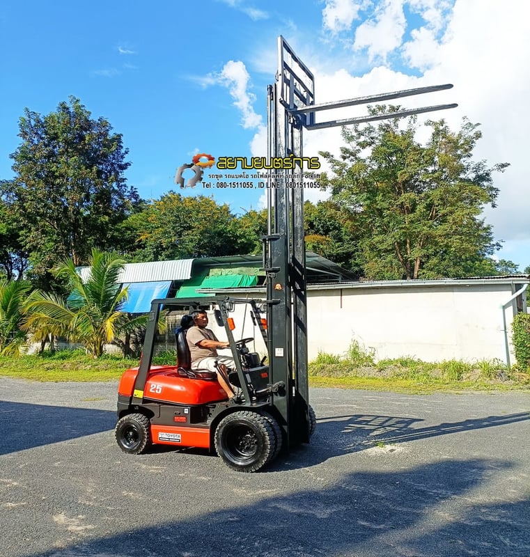 รถโฟล์คลิฟท์  Forklift  TOYOTA  6FD25   ดีเซล พิกัดยก 2.5 ตัน ยกสูง 4 เมตร ล้อหน้าคู่