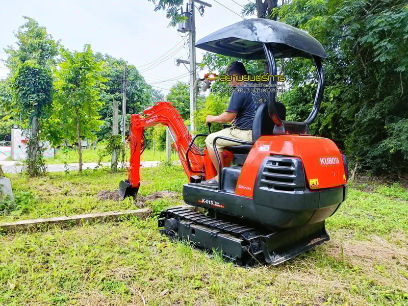 รถขุด แบคโฮ  Kubota K-015 ขนาด 1.5 ตัน PC15   คอนโทรลน้ำมัน แทรคเหล็ก ไลน์ไปป์ปิ้ง