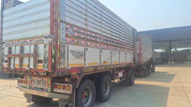 รถปี 57 FXZ360 กระบะยกได้มีข้างเสริมติดตะแกรง  พ่วงแบบยกเทได้มีข้างเสริม