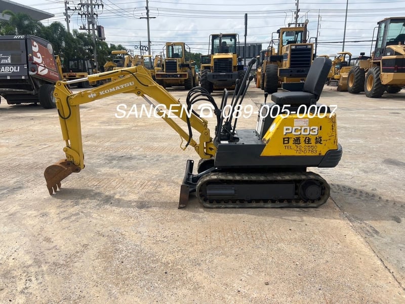 ขาย รถแมคโครจิ๋ว มือสองญี่ปุ่น ขนาดขึ้นรถกระบะได้ KOMATSU PC03 🇯🇵 รถไม่เคยใช้งานในไทย ☎ ครีม 065-88-444-00 | Line id: @sangenjp | www.sangenjp.com